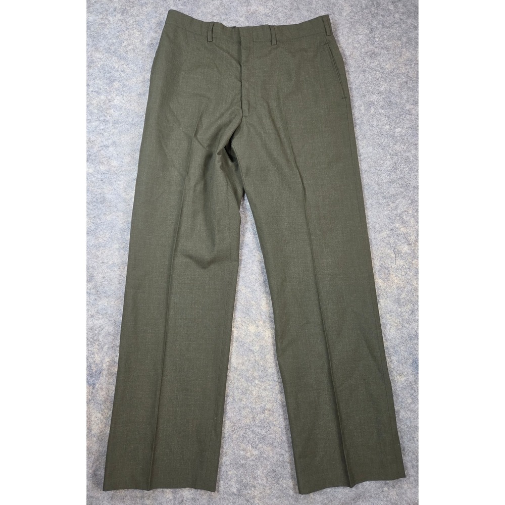 USMC Tropical Green 2241 Dress Trousers Wool Blend 34R Alpha Pants Marine Corps